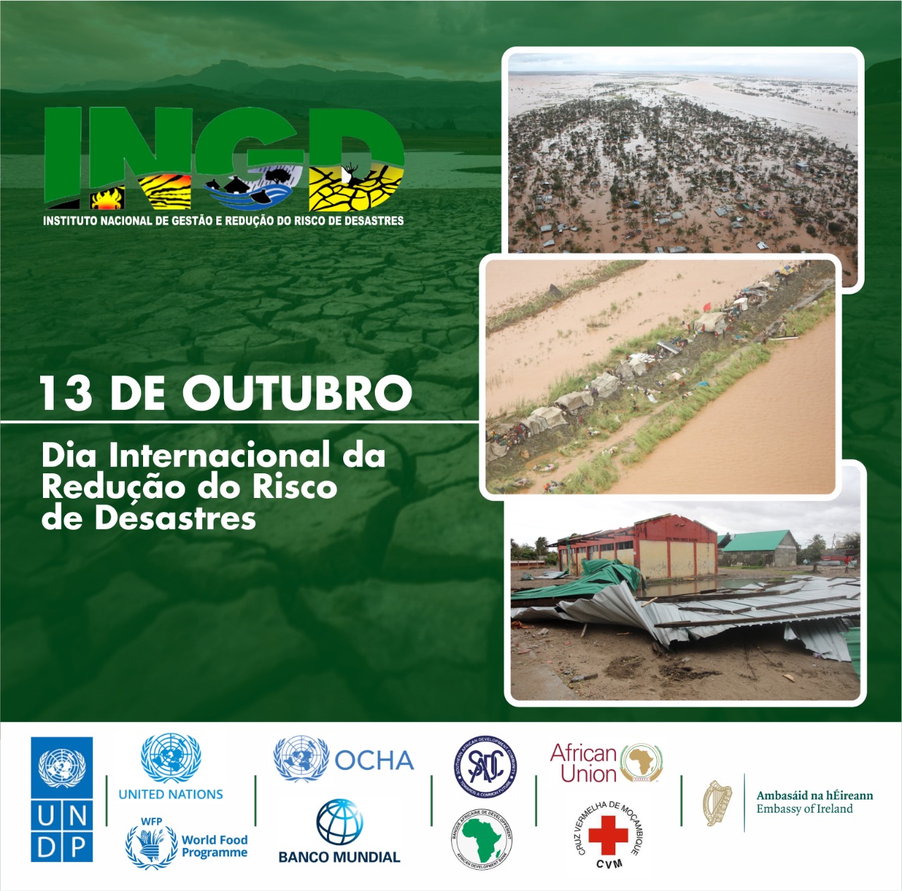 13 de Outubro Dia Mundial de Redução do Risco de Desastres.