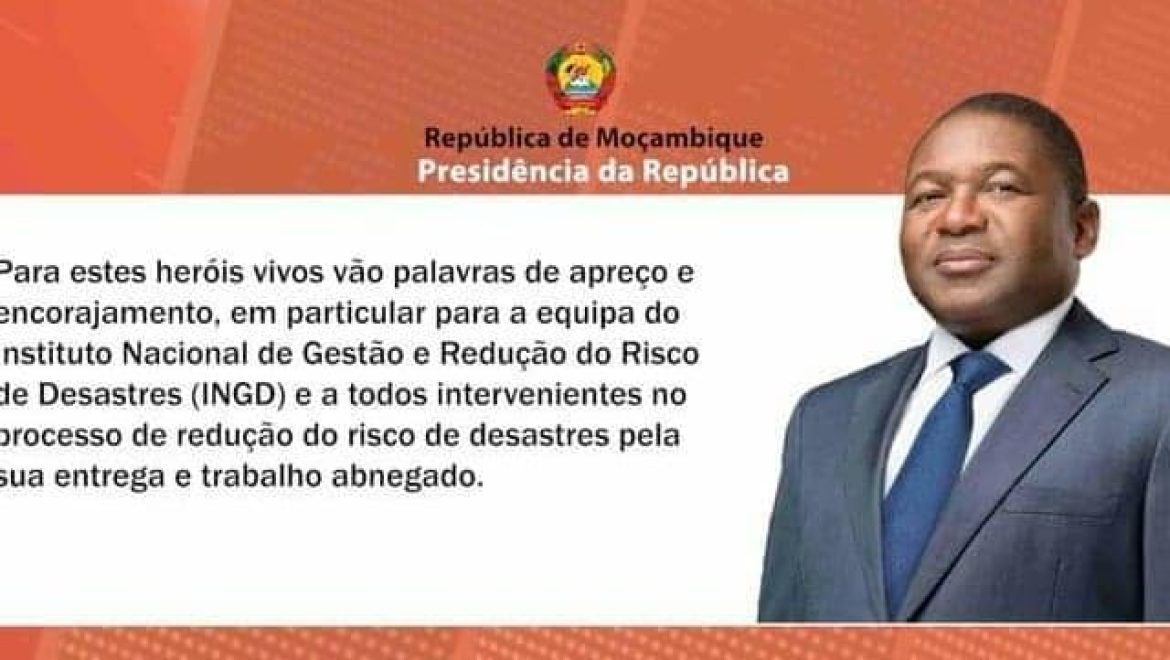 Mensagem de Sua Excelência Filipe Jacinto Nyusi, Presidente da República de Moçambique por ocasião da passagem do dia Internacional de Redução do Risco de Desastres.